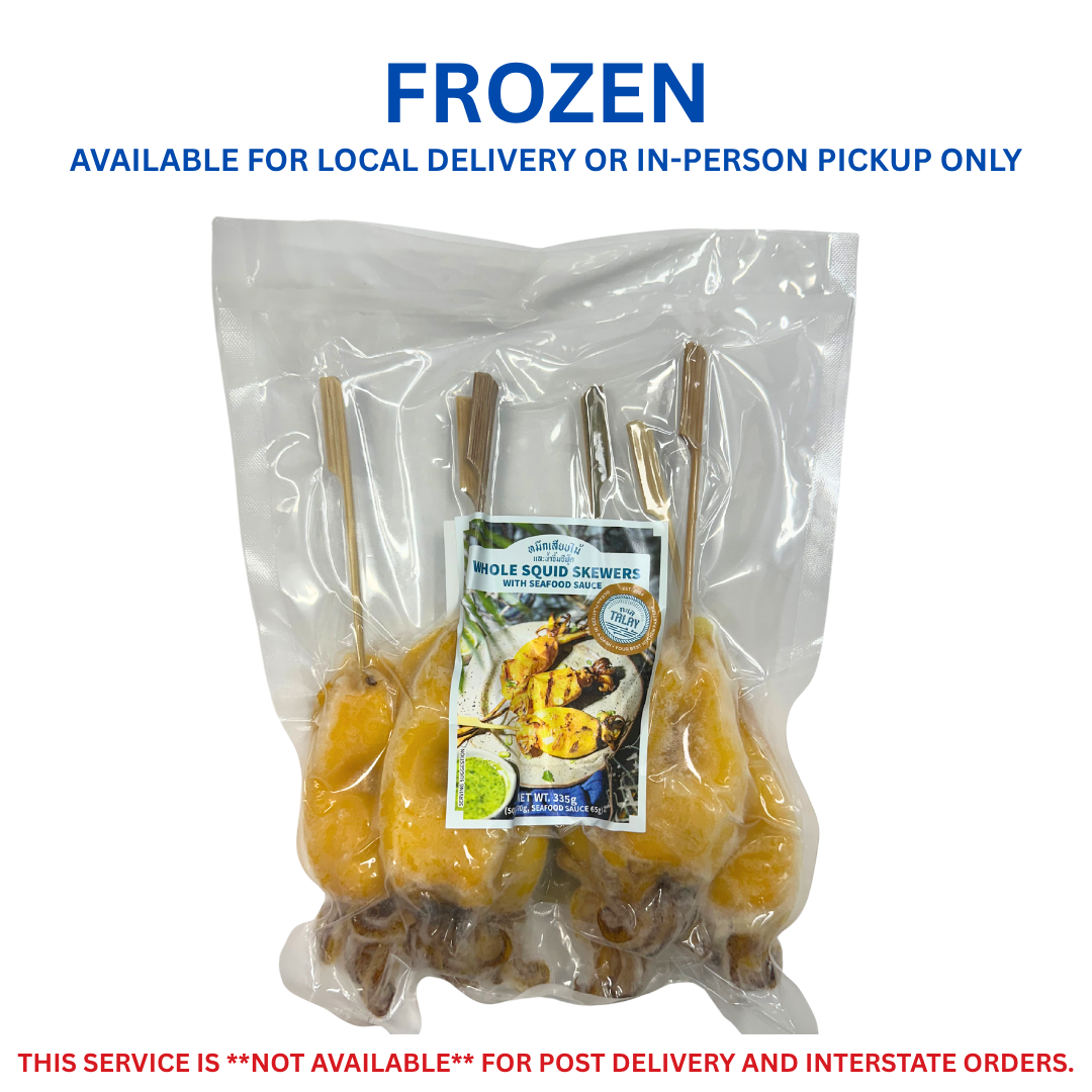 WHOLE SQUID SKEWERS SEAFOOD 335G