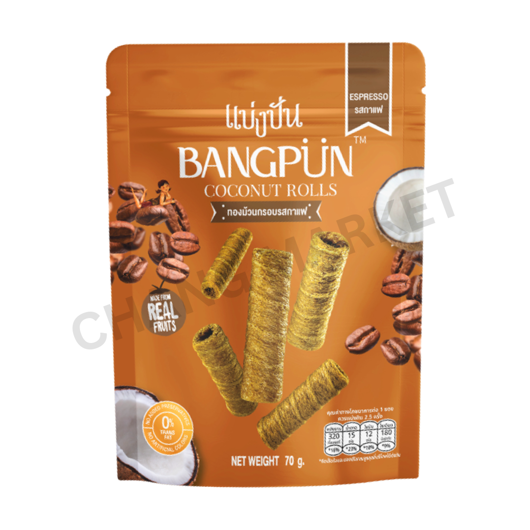 Bangpun Coconut Rolls Espresso Flavour 70g