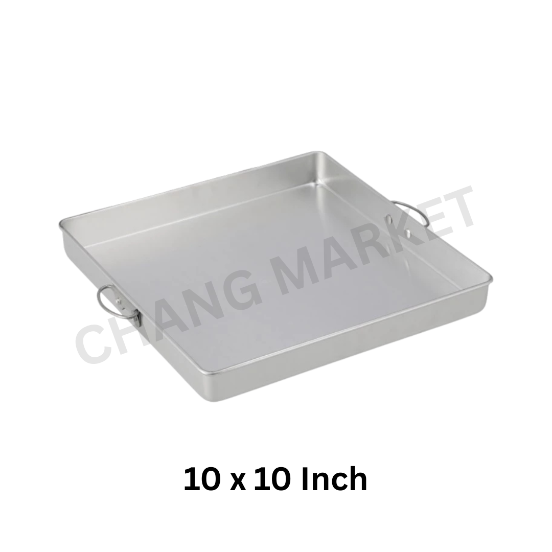 CROCODILE Square Steaming Tray with Handles – 10 x 10 Inch