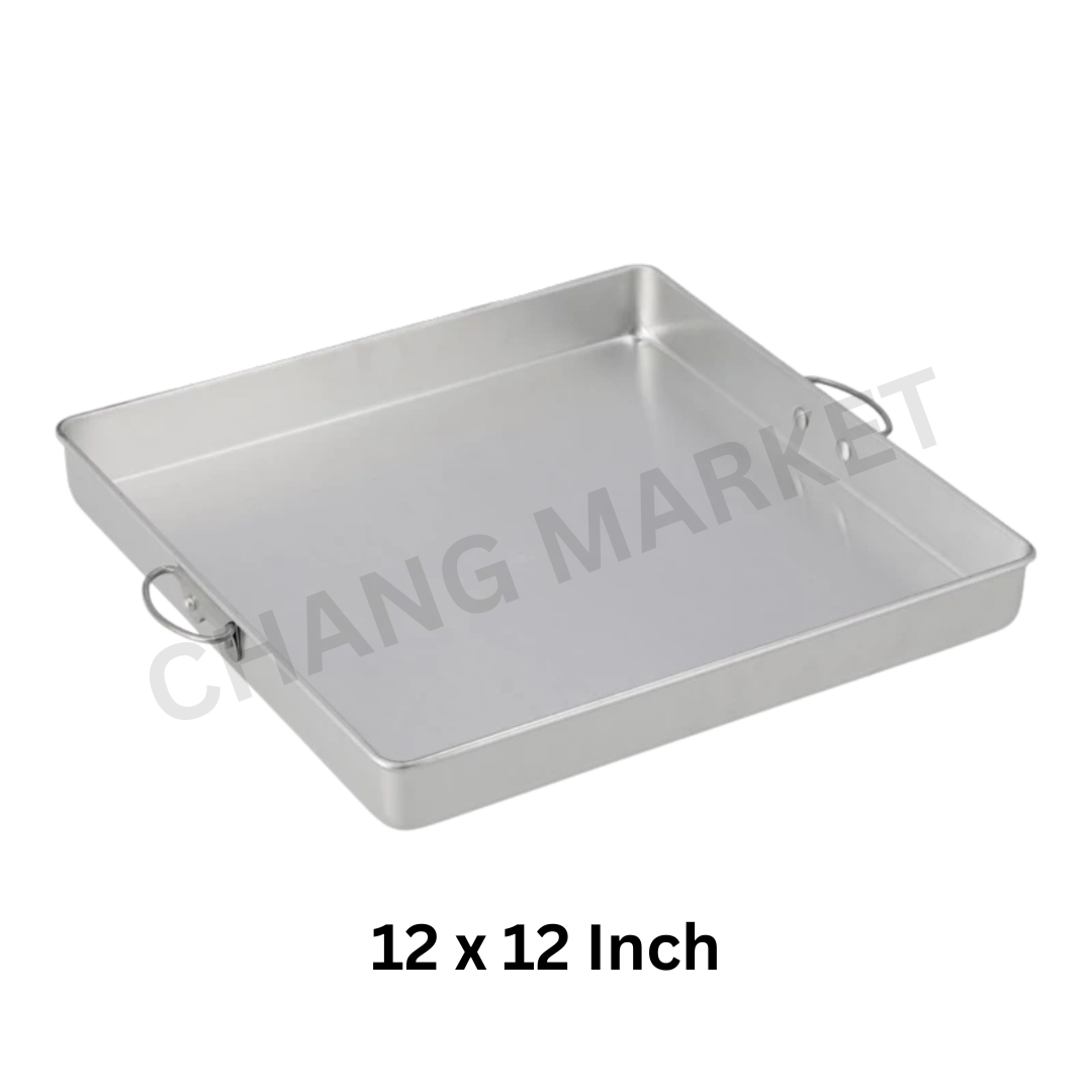 CROCODILE Square Steaming Tray with Handles – 12 x 12 Inch