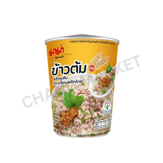 MAMA Cup Instant Rice Soup Garlic Pepper Pork Flavour 40g