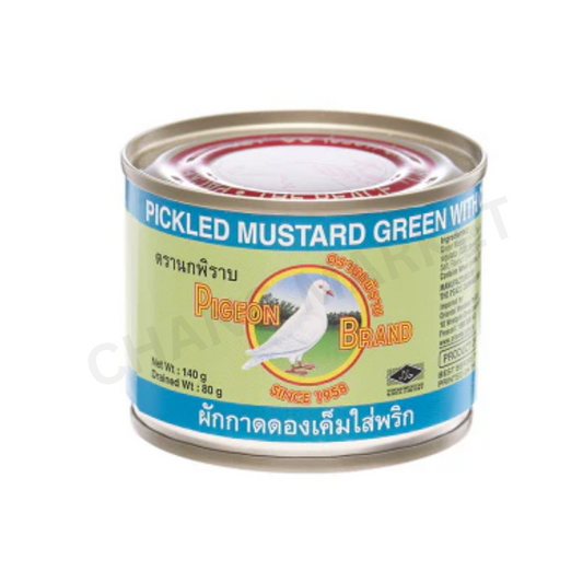 PIGEON Pickled Mustard Green Half With Chilli In Soy Sauce 140g