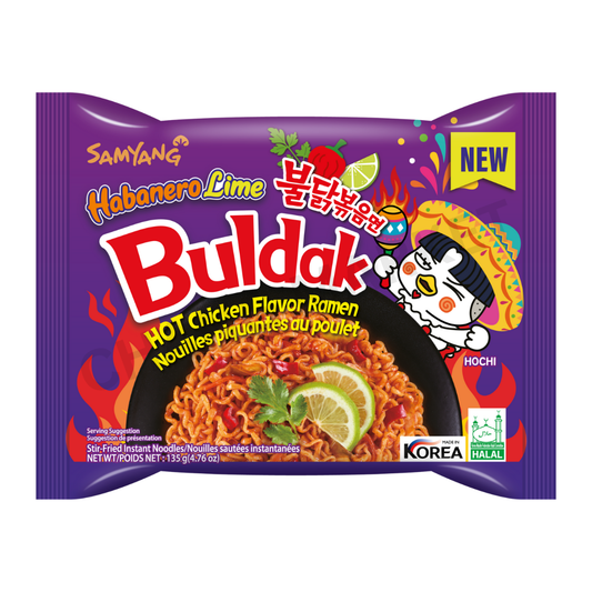BULDAK Stir-Fried Instant Noodles Habanero Lime Hot Chicken Flavor Ramen 135g