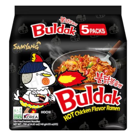 BULDAK Stir-Fried Instant Noodles Hot Chicken Flavor Ramen 140g x 5 Packs