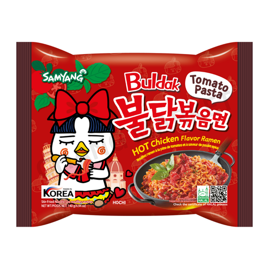 BULDAK Stir-Fried Instant Noodles Tomato Pasta Hot Chicken Flavor Ramen 140g