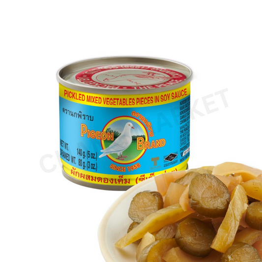 PIGEON Pickled Mixed Vegetables Pieces In Soy Sauce 140g