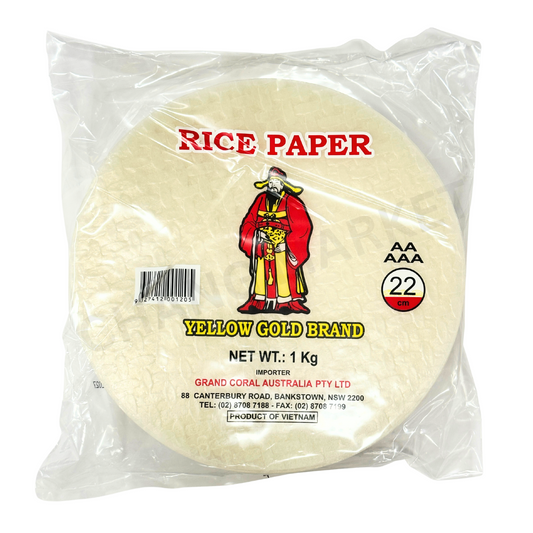 YELLOW GOLD RICE PAPER 22CM 1KG